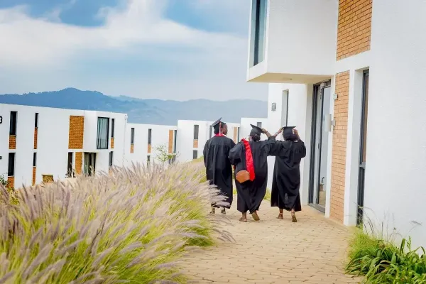 Graduates on UGHE's Butaro campus. 