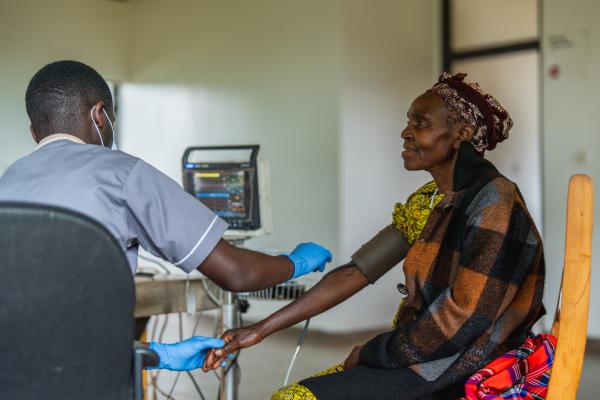 patient getting vitals taken
