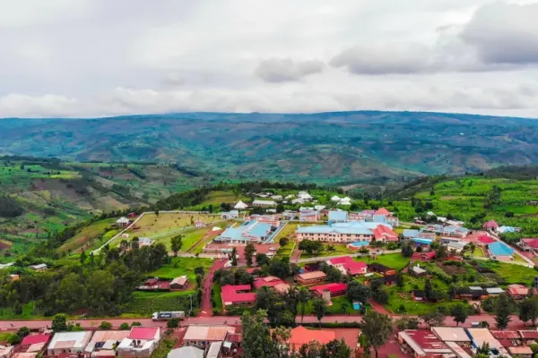 An aerial view of Kirehe, Rwanda