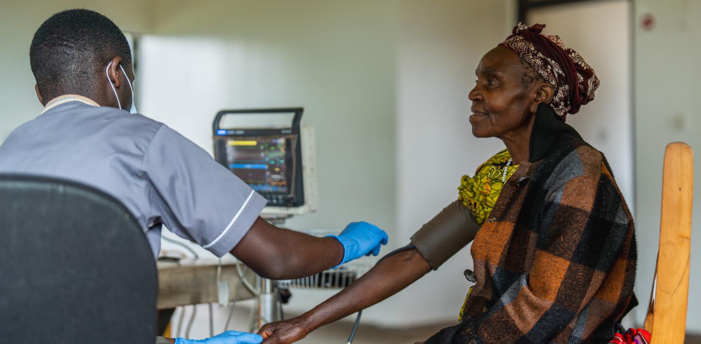 patient getting vitals taken