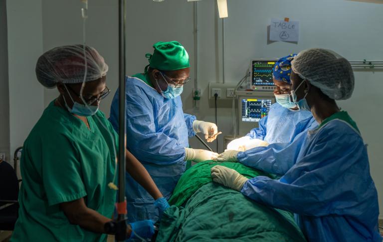 Doctor in surgery in Rwanda
