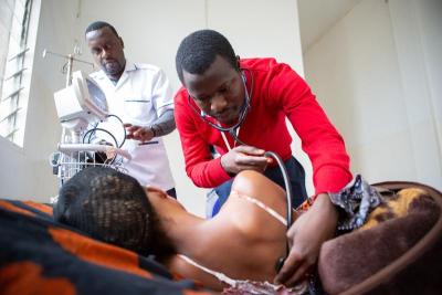 Patient receiving HIV counseling and psychiatric help