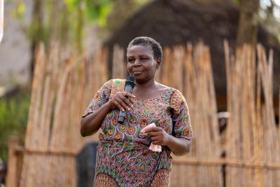 Woman speaking in Rwanda